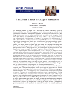 The African Church in An Age of Persecution