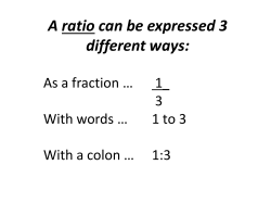 A ratio can be expressed 3 different ways: