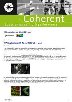MPE Applications with Coherent Chameleon Laser