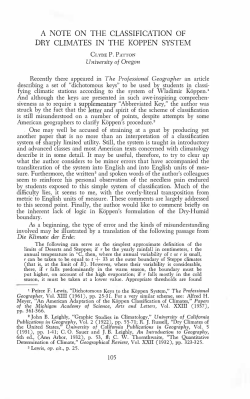 A NOTE ON THE CLASSIFICATION OF DRY CLIMATES IN THE
