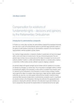Compensation for violations of fundamental rights &ndash; decisions and