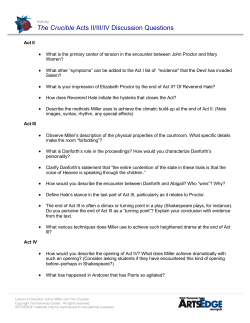The Crucible Acts II/III/IV Discussion Questions