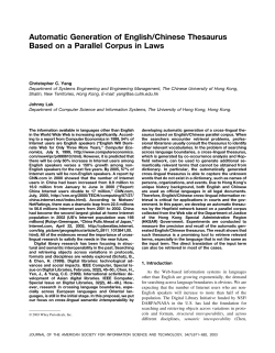 Automatic Generation of English/Chinese Thesaurus Based on a