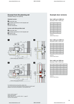 Excerpt from the planning aid Example door versions
