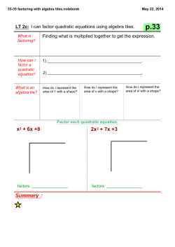 33-35 factoring with algebra tiles.notebook