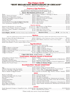 The Palace Grill &ldquo;BEST BREAKFAST RESTAURANT IN CHICAGO&rdquo;