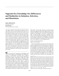 Opposite-Sex Friendship - The University of Texas at Austin