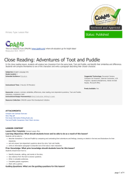 Close Reading: Adventures of Toot and Puddle