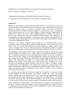 Perspectives For Motorcycle Stability Control Systems