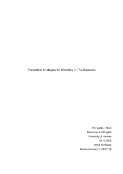Translation Strategies For Wordplay In
