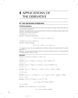 4 APPLICATIONS OF THE DERIVATIVE