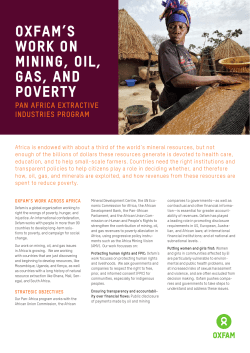 Oxfam`s Work on Mining, Oil, Gas, and Poverty