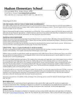 Friday August 19, 2016 CAN THE SCHOOL CONTACT YOU IF