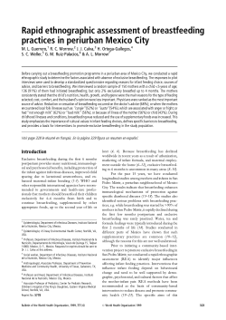 Rapid ethnographic assessment of breastfeeding practices in