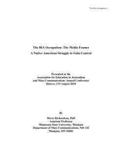 The BIA Occupation: The Media Frames
