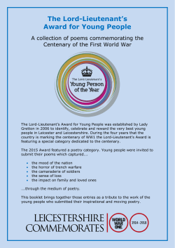 WW1 Poetry Book of Entries