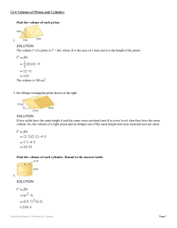 12-4 Volumes of Prisms and Cylinders p866 1