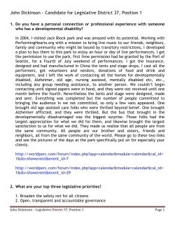 John Dickinson - Candidate for Legislative District 37, Position 1