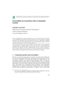 Externalities in Connection with a Community Garden