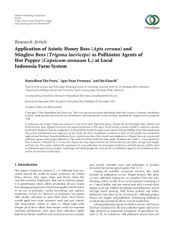 Application of Asiatic Honey Bees (Apis cerana) and Stingless Bees