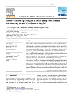 Morphosemantic parsing of medical compound words