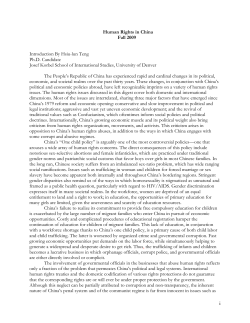 Human Rights in China - University of Denver