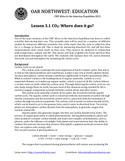 Lesson 3.1 CO 2 &ndash; Where does it go?
