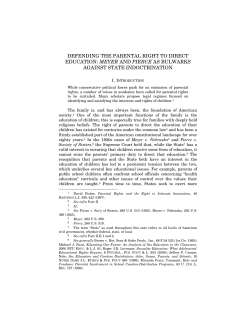 defending the parental right to direct education: meyer and pierce as