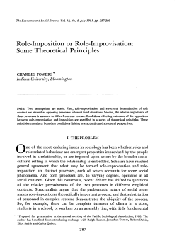 Role-Imposition or Role-Improvisation: Some Theoretical