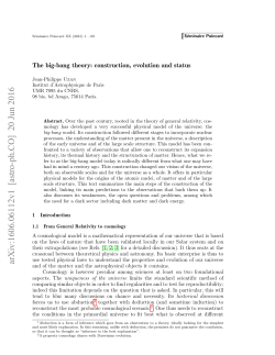 The big-bang theory: construction, evolution and status