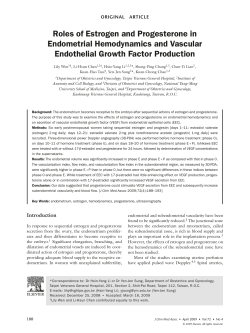 Roles of Estrogen and Progesterone in Endometrial Hemodynamics