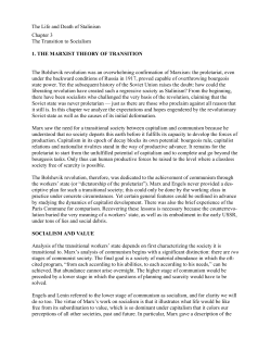 Chapter 3 - The Transition to Socialism