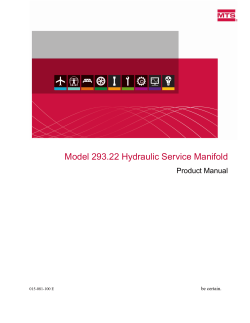 Model 293.22 Hydraulic Service Manifold