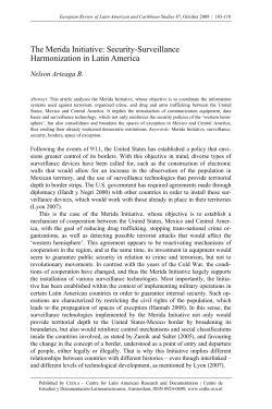 The Merida Initiative: Security-Surveillance Harmonization in Latin