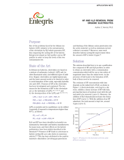 HF and H2O Removal from Organic Electrolytes