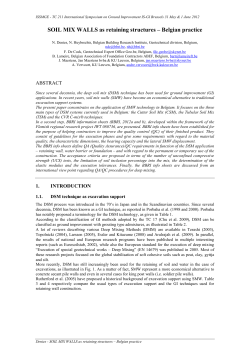 SOIL MIX WALLS as retaining structures &ndash; Belgian practice