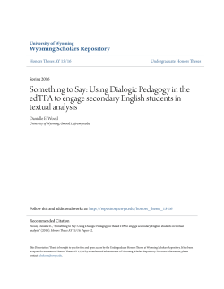 Something to Say: Using Dialogic Pedagogy in the edTPA to