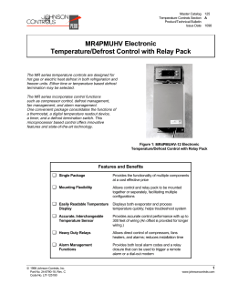 MR4PMUHV Electronic Temperature/Defrost Control