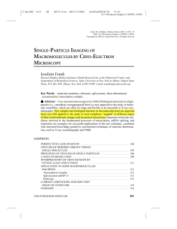 SINGLE-PARTICLE IMAGING OF MACROMOLECULES BY CRYO