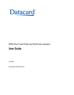 Datacard RP90 Plus E and RL90 User Guide