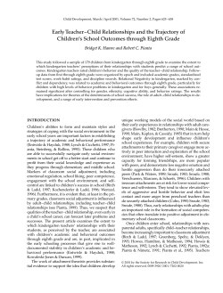 Early Teacher&ndash;Child Relationships and the Trajectory of Children`s