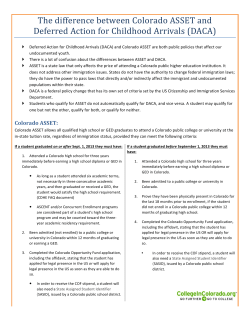 The difference between Colorado ASSET and Deferred Action for