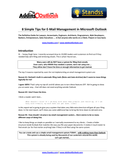 8 Simple Tips for E-Mail Management in Microsoft