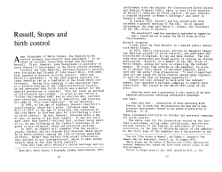 Russell, Stopes and Birth Control