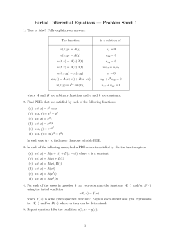 Partial Differential Equations &mdash; Problem Sheet 1