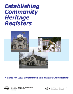 Establishing Community Heritage Registers