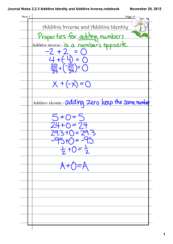 Journal Notes 2.2.3 Additive Identity and Additive Inverse.notebook