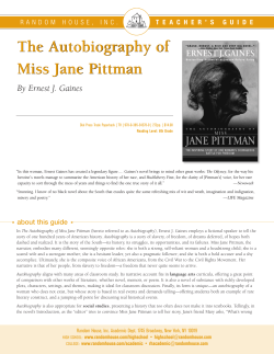The Autobiography of Miss Jane Pittman The Autobiography of Miss