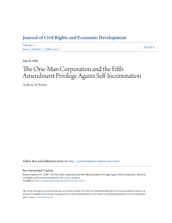 The One-Man Corporation and the Fifth Amendment Privilege