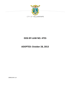 Dog By-law No. 4755 - City of Yellowknife